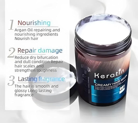 Keratin Cream Hair Mask, Moisturizing & Smoothing (800 Grm)